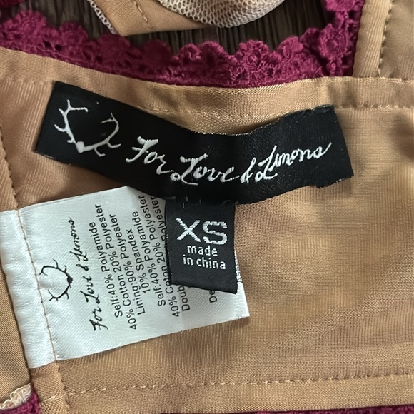 For Love & Lemons Temecula Crop Top Wine - Picture 12 of 12